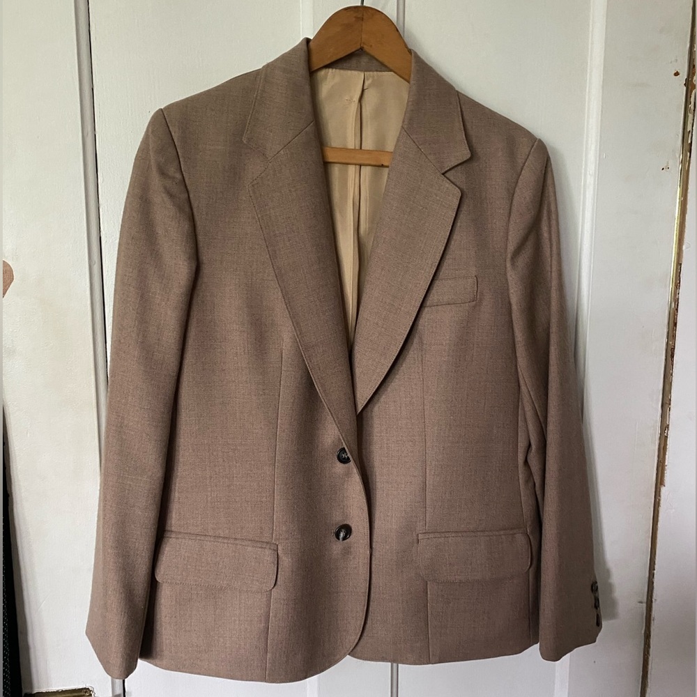 Classic Tan 100% Wool Vintage Women’s Blazer Small/Medium
